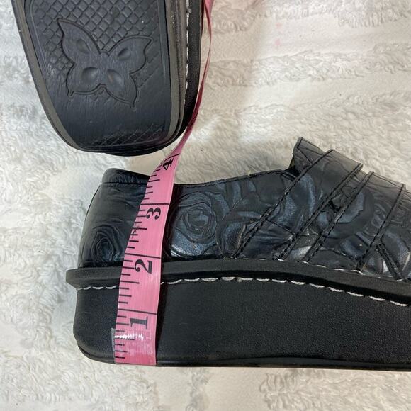 ALEGRIA ALI Floral Slip On ALL-571 Leather Women's Black Sz 10.5 Goth Core Punk - Picture 8 of 8